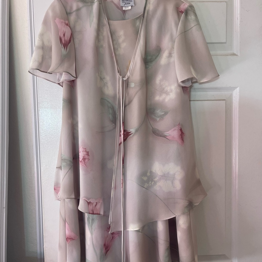 R&M Richards Pink and Cream Dress